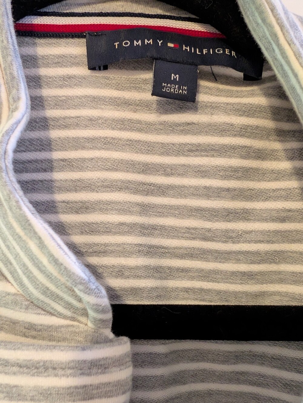 Tommy Hilfiger Gray and White Striped Military-Inspired Blazer - Picture 2 of 4